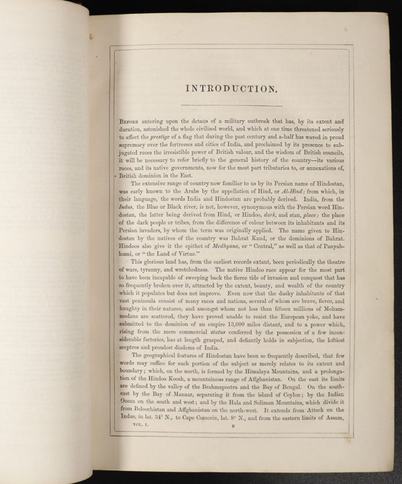 c1858 2vol History Of The Indian Mutiny Antiquarian Military History Book Set