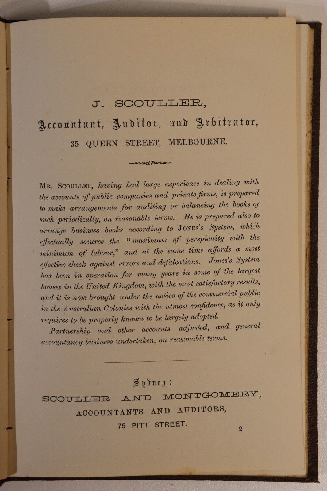 1882 Practical Book-Keeping by J Scouller Australian Finance History Book