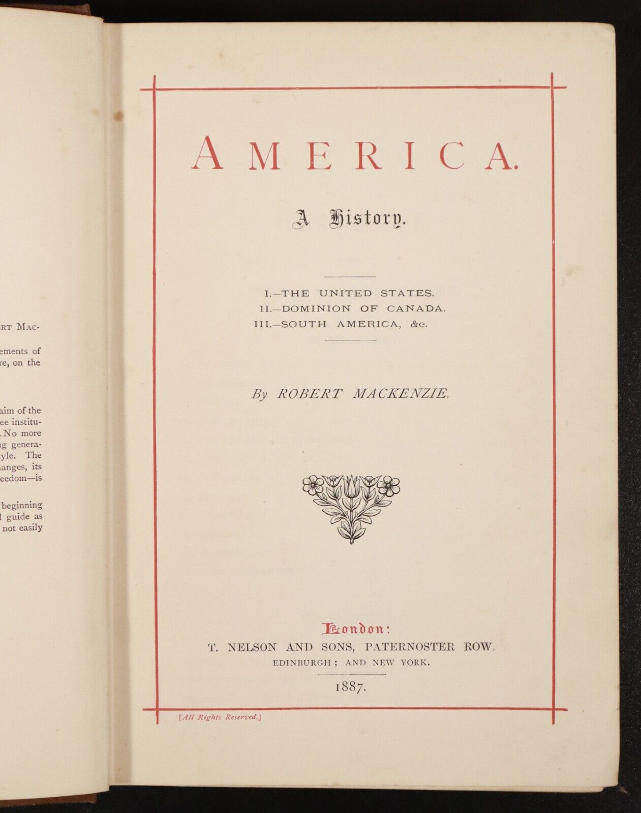 1887 America: A History by Robert MacKenzie Antiquarian American History Book - 0
