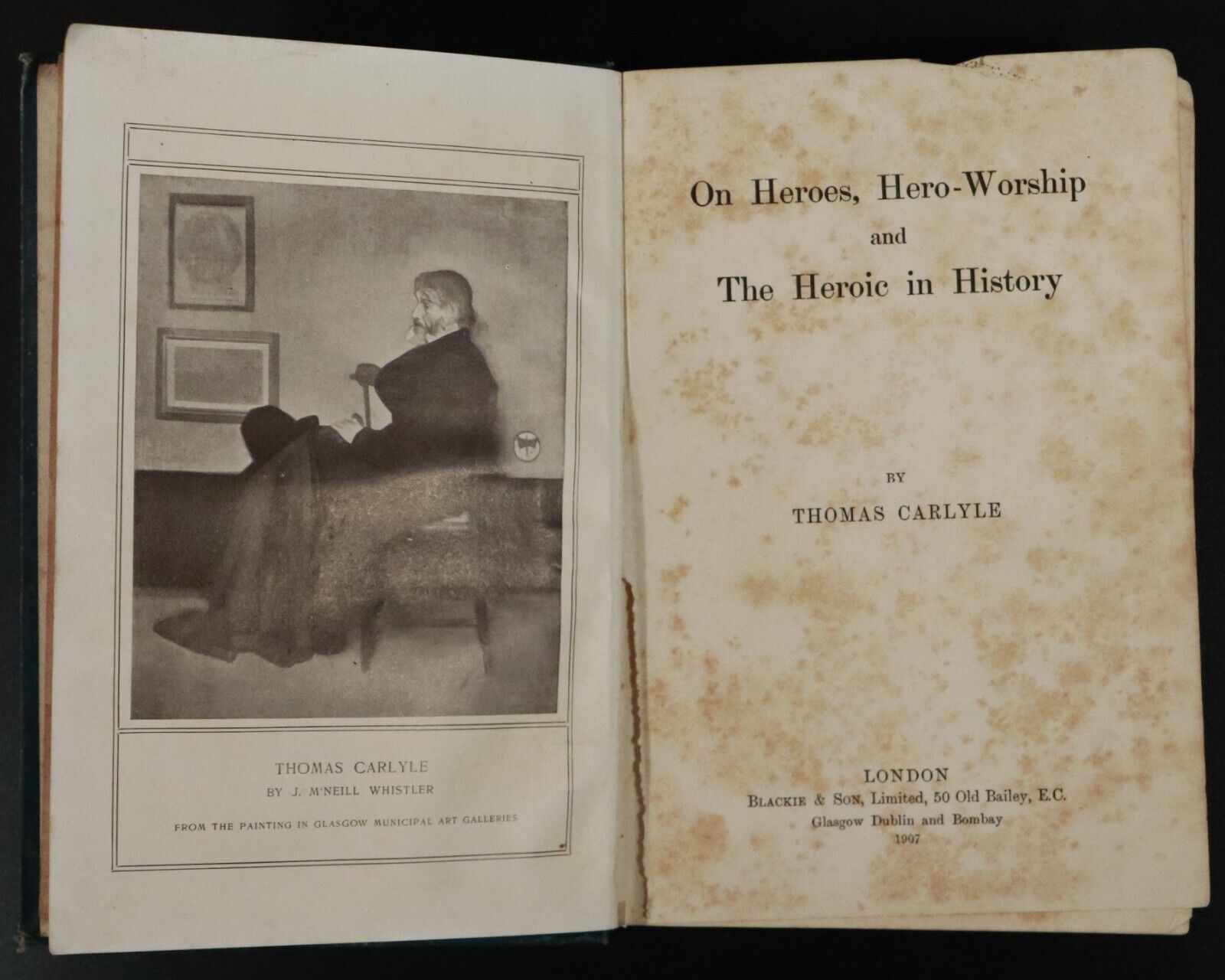 1907 Heroes Hero Worship & Heoric In History by Thomas Carlyle Antique Book - 0