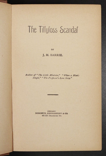 c1893 The Tillyloss Scandal by J.M. Barrie Antique Scottish Fiction Book - 0