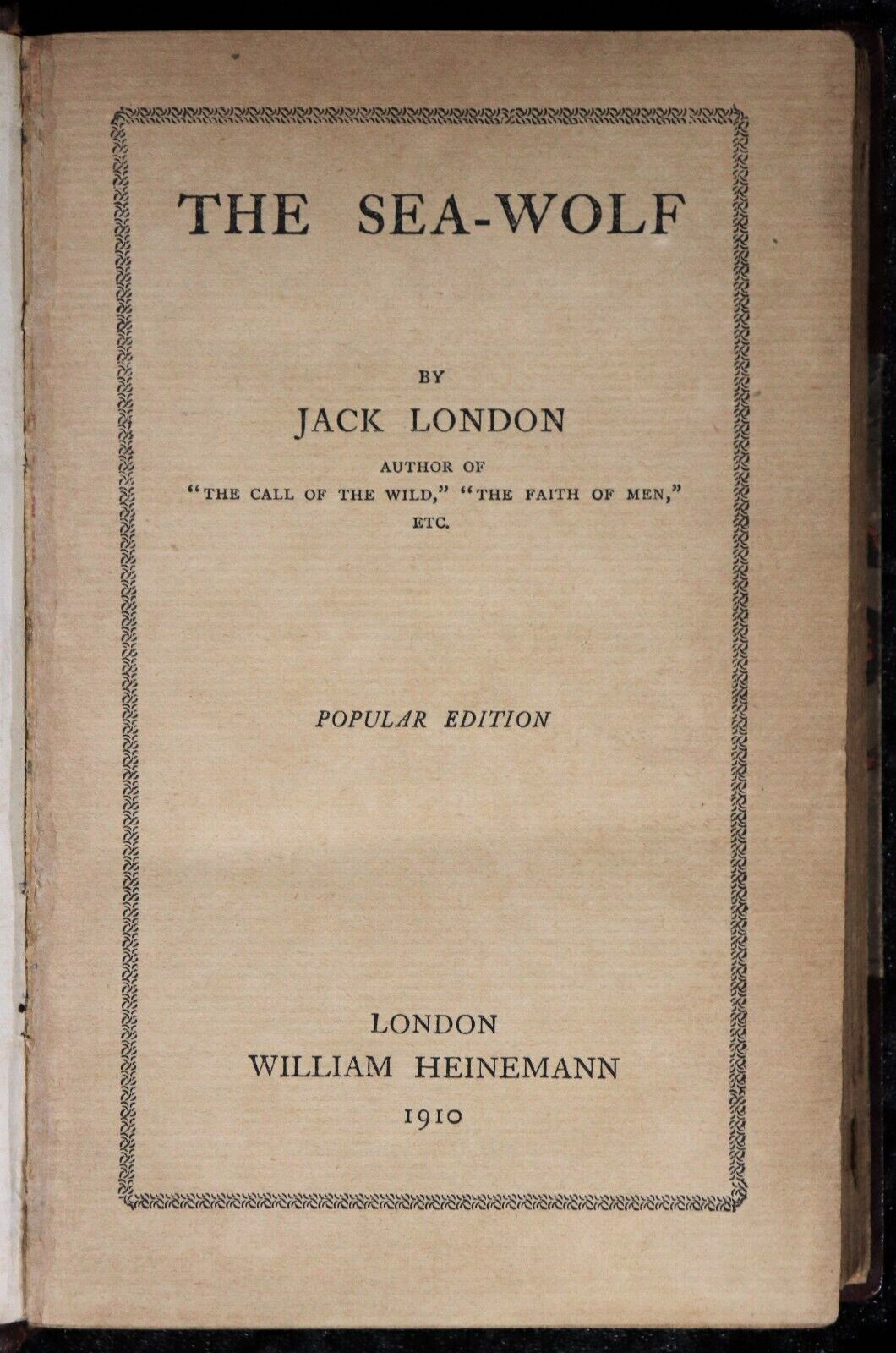 1910 The Sea Wolf by Jack London Antique American Fiction Book Literature