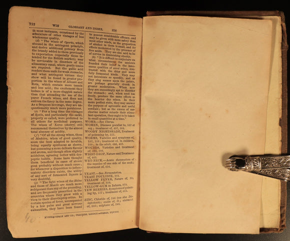 1858 Manual Of Domestic Medicine & Surgery by JH Walsh Antiquarian Medical Book