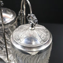 Rogers Smith & Co Victorian Antique Glass & Pewter Pickle Serving Jars c1895 USA-8
