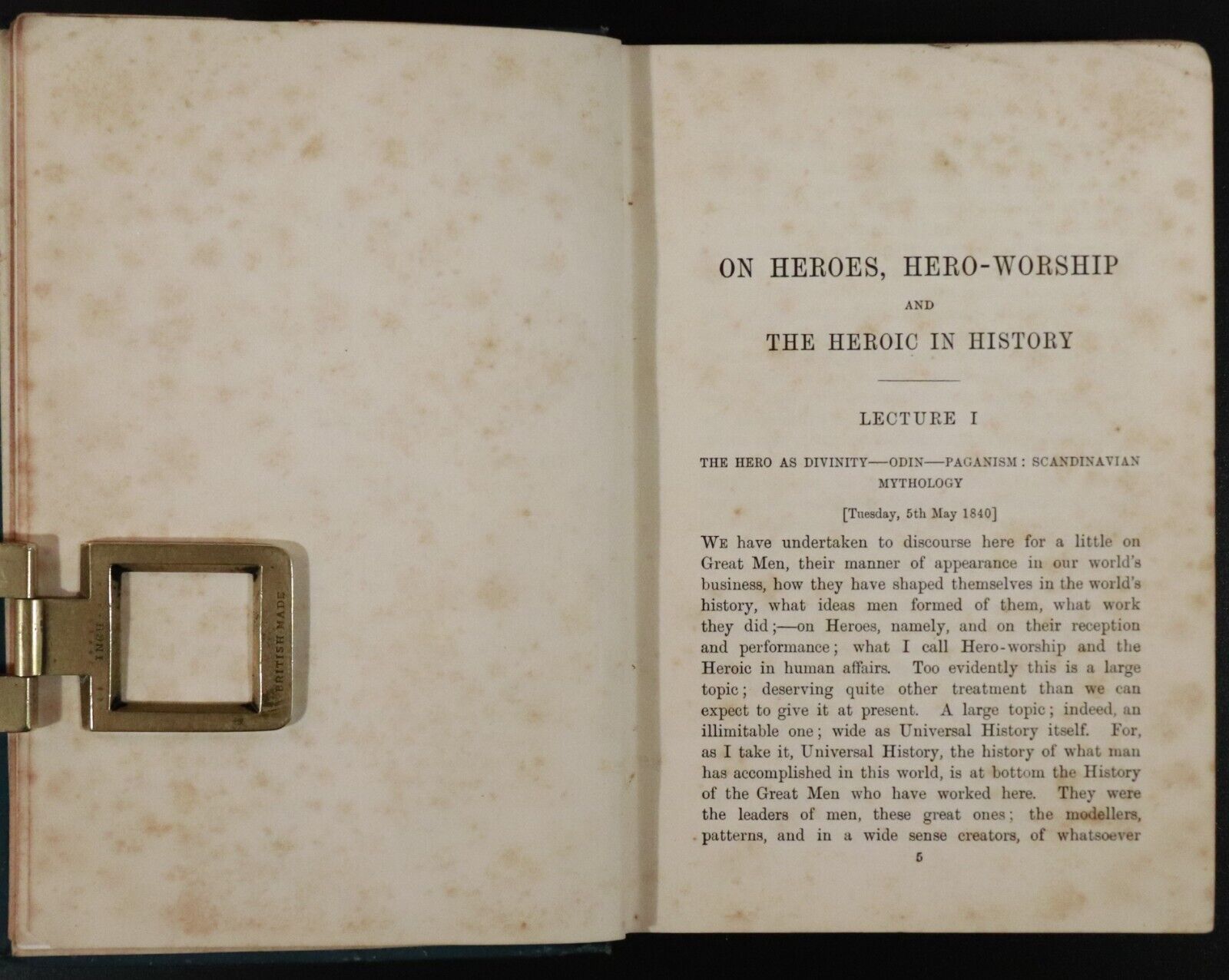 1907 Heroes Hero Worship & Heoric In History by Thomas Carlyle Antique Book