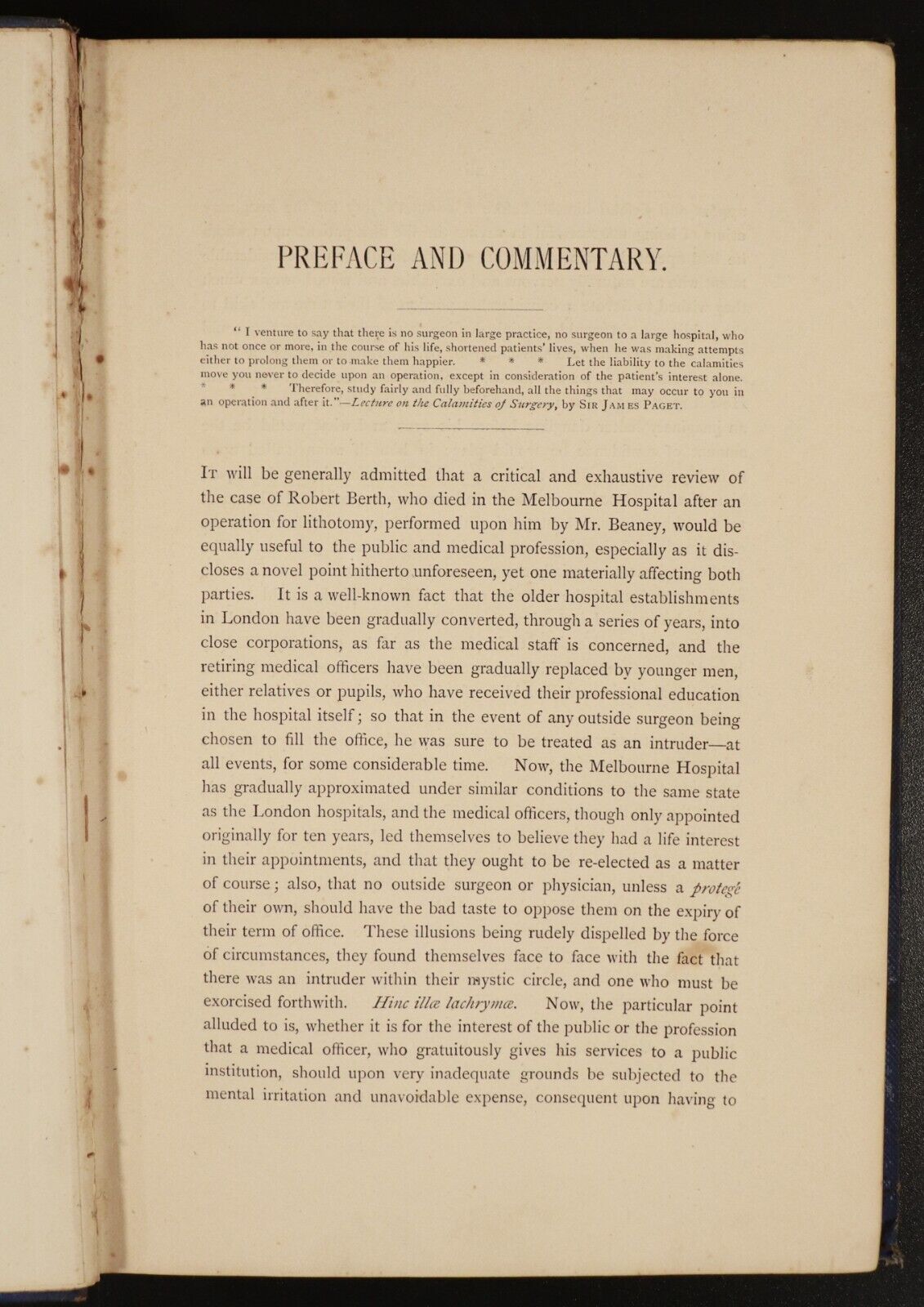 1876 Lithotomy: Its Successes & Dangers Antique Australian Medical History Book