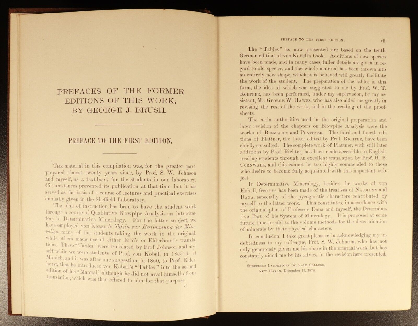 1901 Manual Of Determinative Mineralogy by George J Brush Antique Reference Book