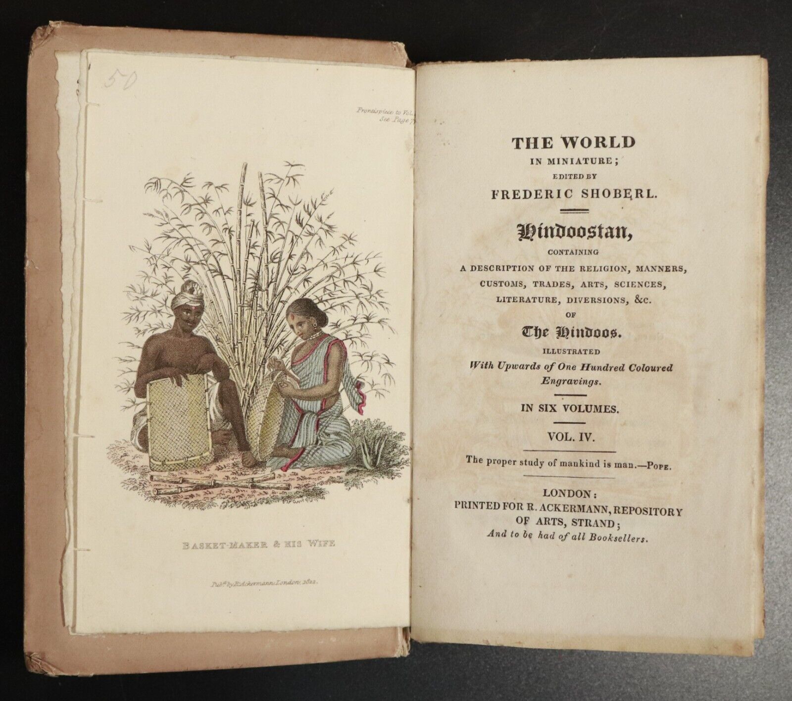 1822 4vol The World In Miniature: Hindoostan by F. Shoberl Antiquarian Books