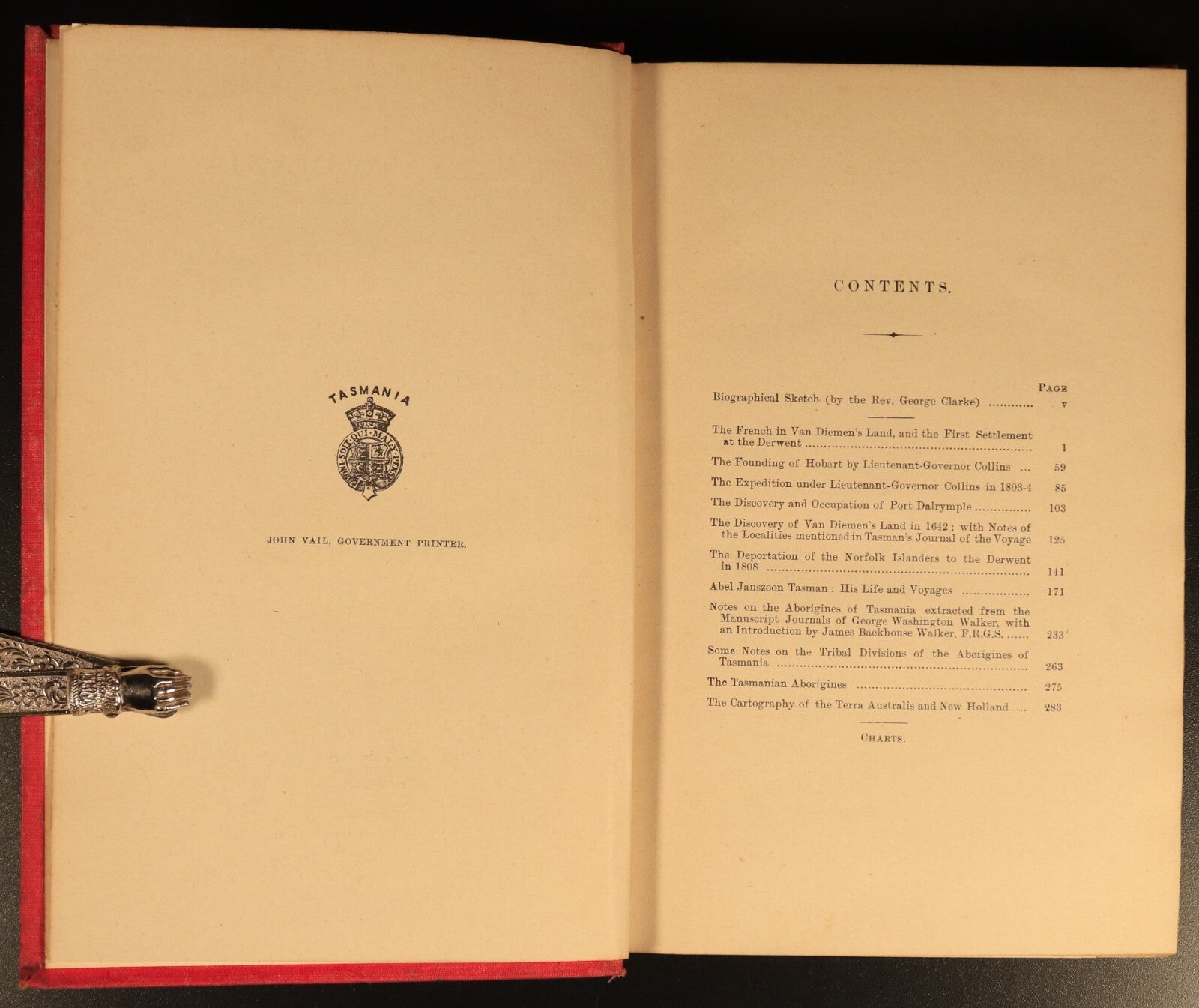 1902 Early Tasmania Papers by J.B. Walker Antique Australian History Book 1st Ed