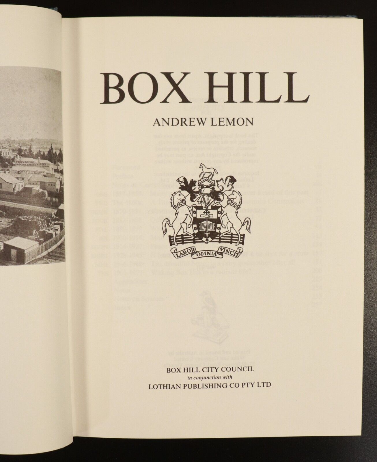 1978 Box Hill by Andrew Lemon Melbourne Australia Local History Book