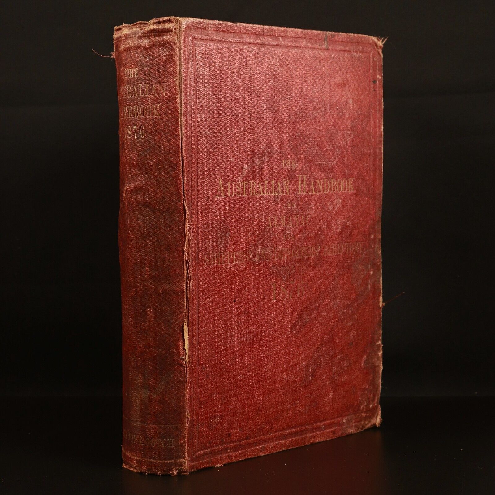 1876 Australian Handbook Almanac Shippers' Directory Antiquarian Reference Book