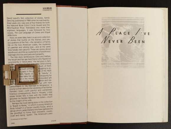 1990 A Place I've Never Been by David Leavitt 1st Edition American Fiction Book