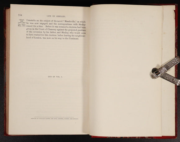 1886 2vol The Life Of Percy Bysshe Shelley by E. Dowden Antique History Book Set