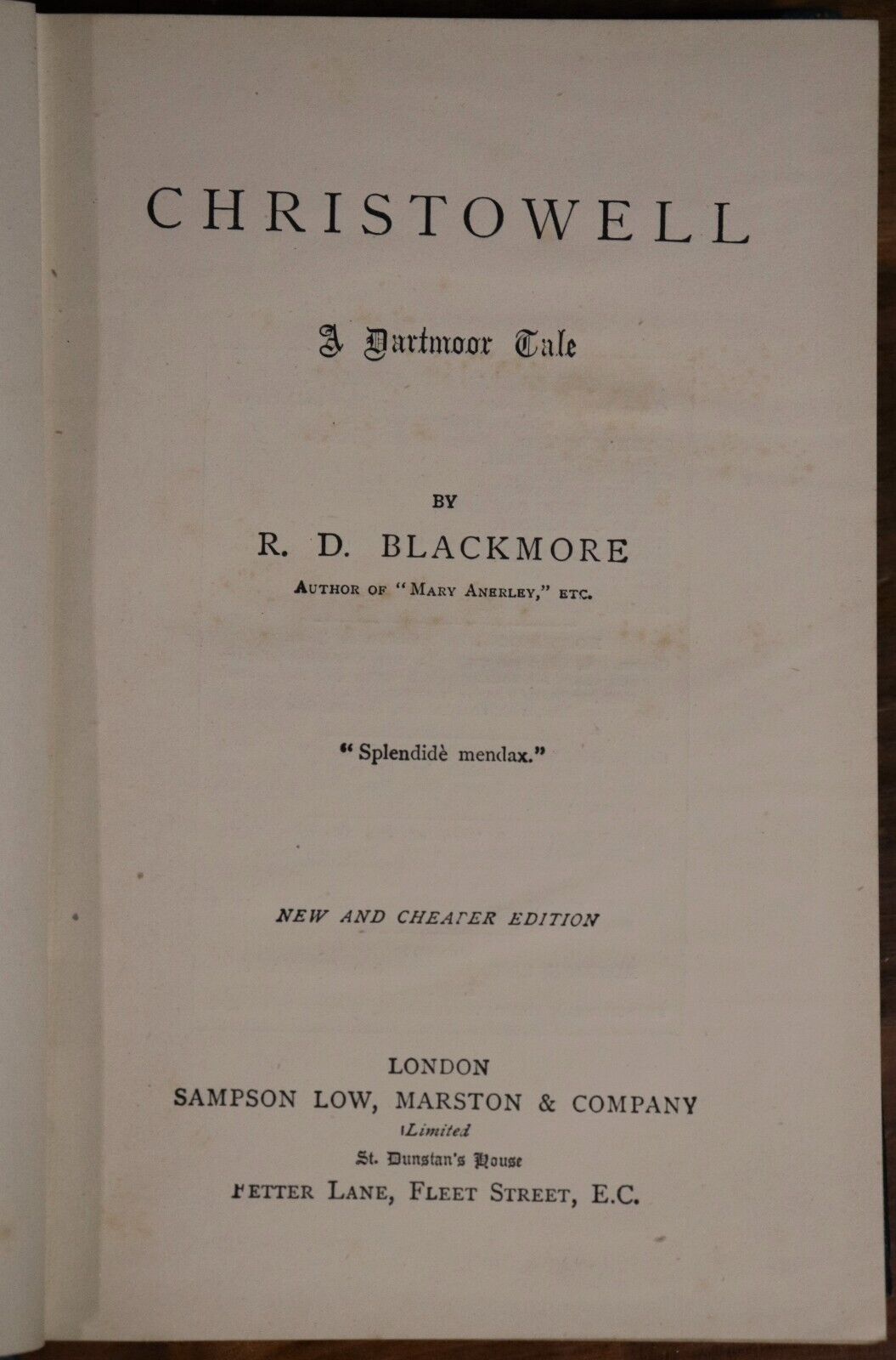 c1900 Christowell by R.D. Blackmore Antique British Literature Fiction Book