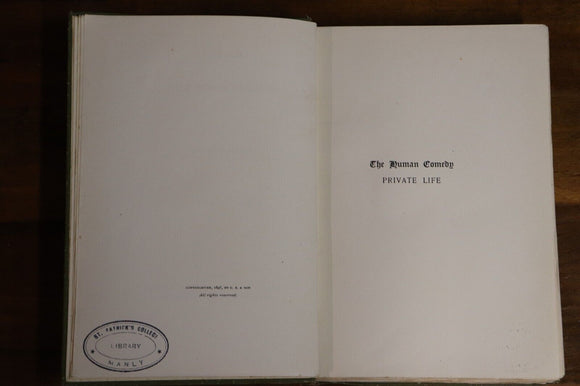 1896 Modeste Mignon by Honoré de Balzac Antique French Fiction Biography Book