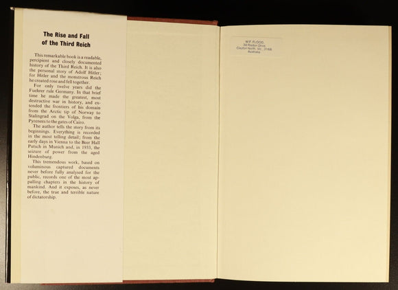 1978 The Rise & Fall Of The Third Reich by W.L. Shirer Military History Book WW2