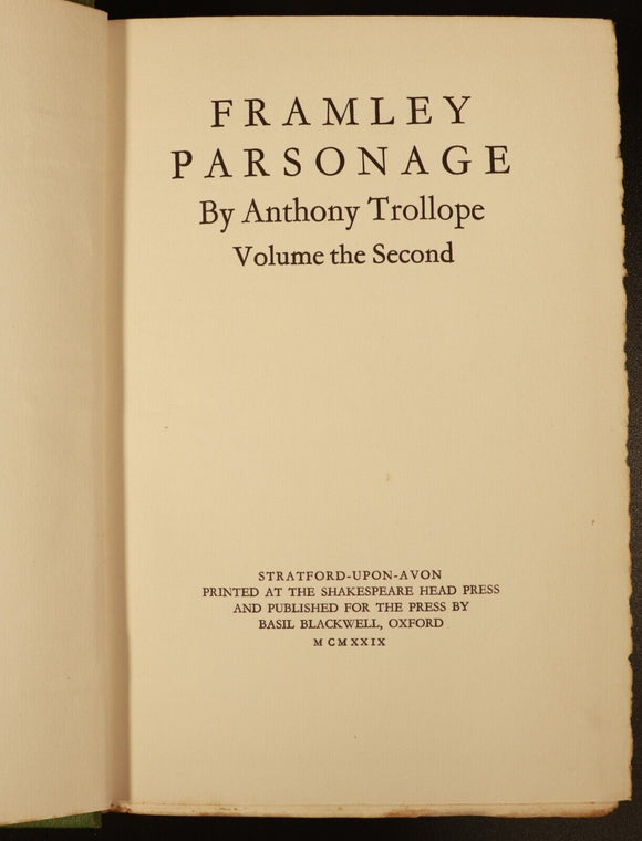 1929 14vol Shakespeare Edition Novels Of Anthony Trollope Antique Book Set
