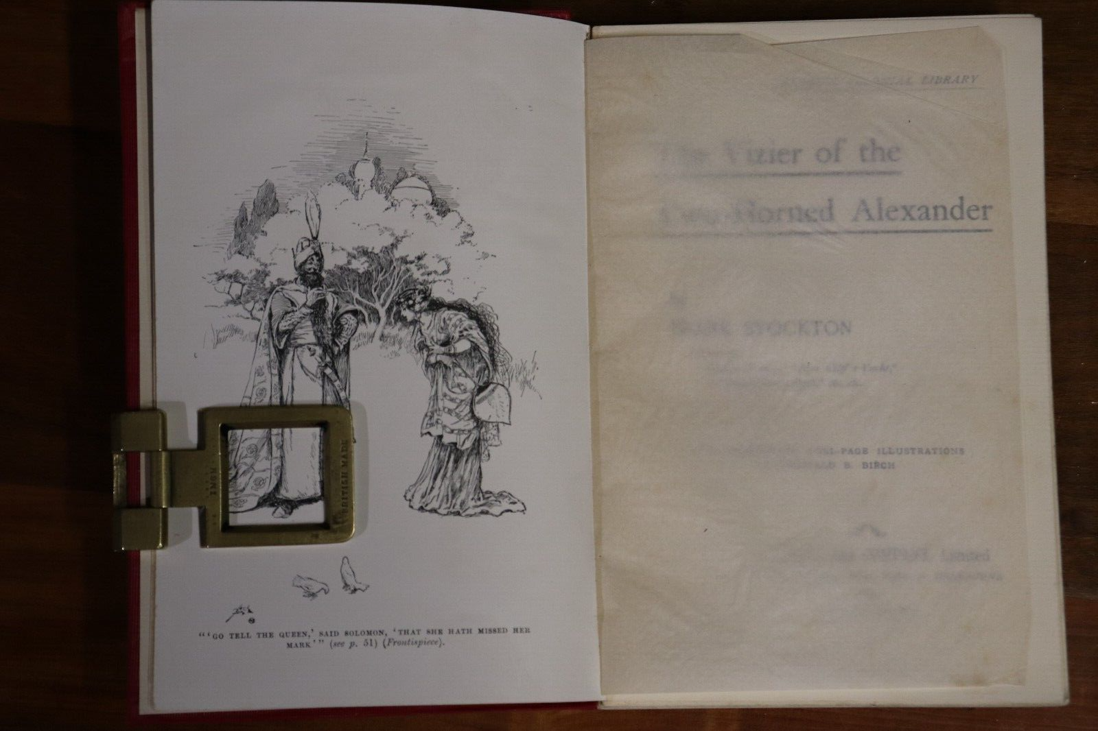 1899 The Vizier Of The Two Horned Alexander F. Stockton Antique Fiction Book