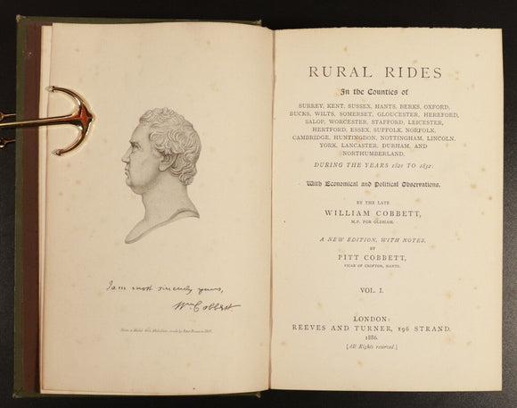 1886 2vol Rural Rides During The Years 1821 to 1832 Antiquarian History Book Set