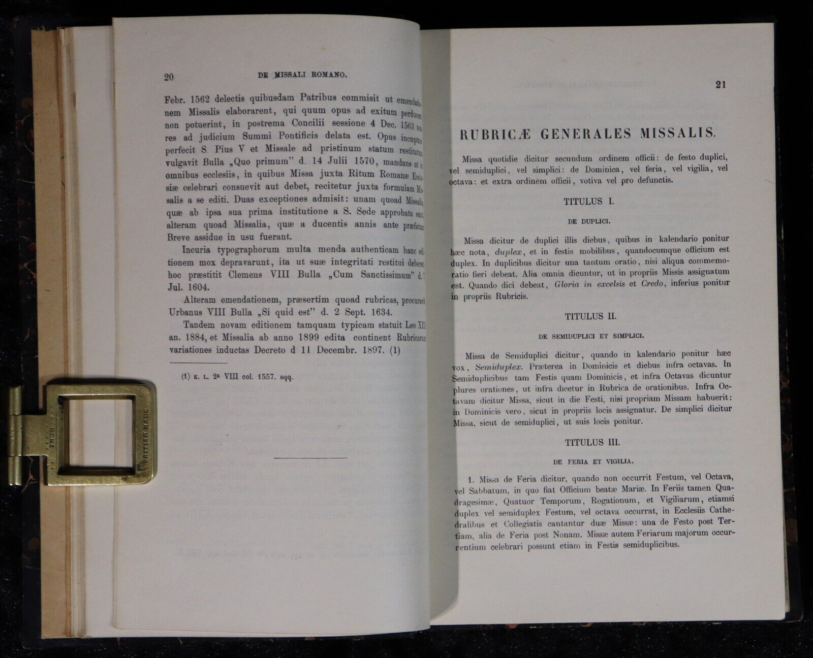 1907 Tractatus De Rubricis Missalis Romano Seraphici Antique Theology Book