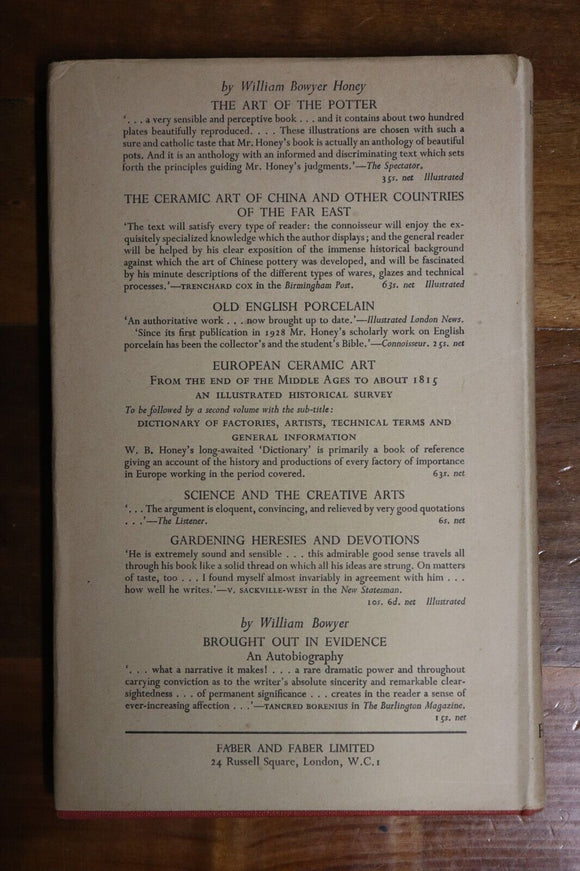 1949 Many Occasions: Art Appreciation by WB Honey Antique British Art Book