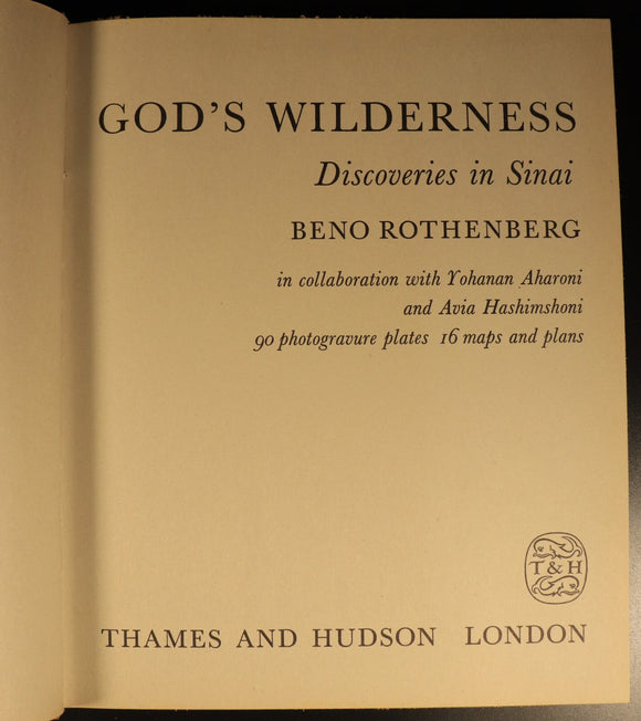God's Wilderness Discoveries In Sinai 1965 Biblical History Book Israel
