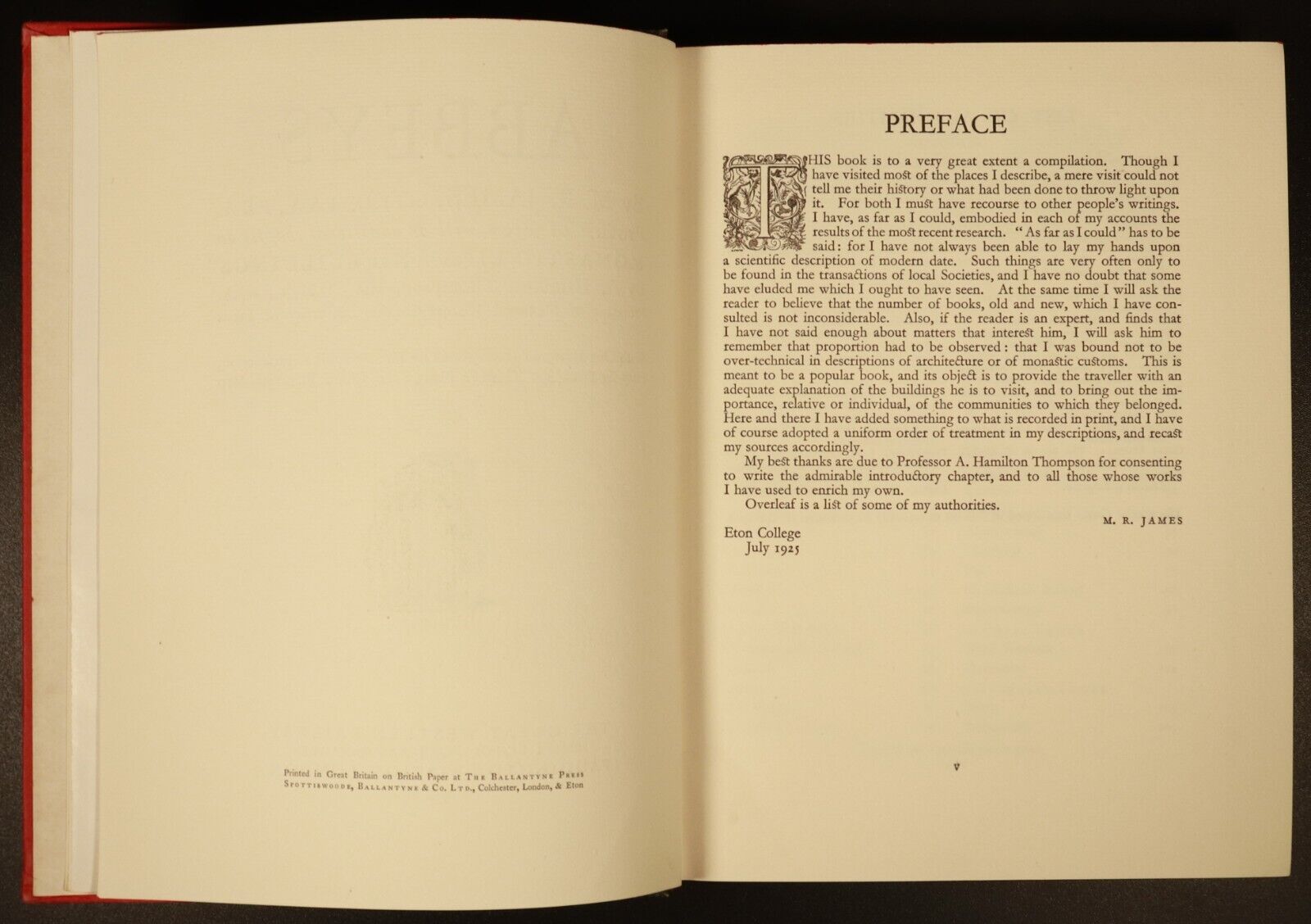 1926 Abbeys by M.R. James Antique British Architecture Book Great Western Rail