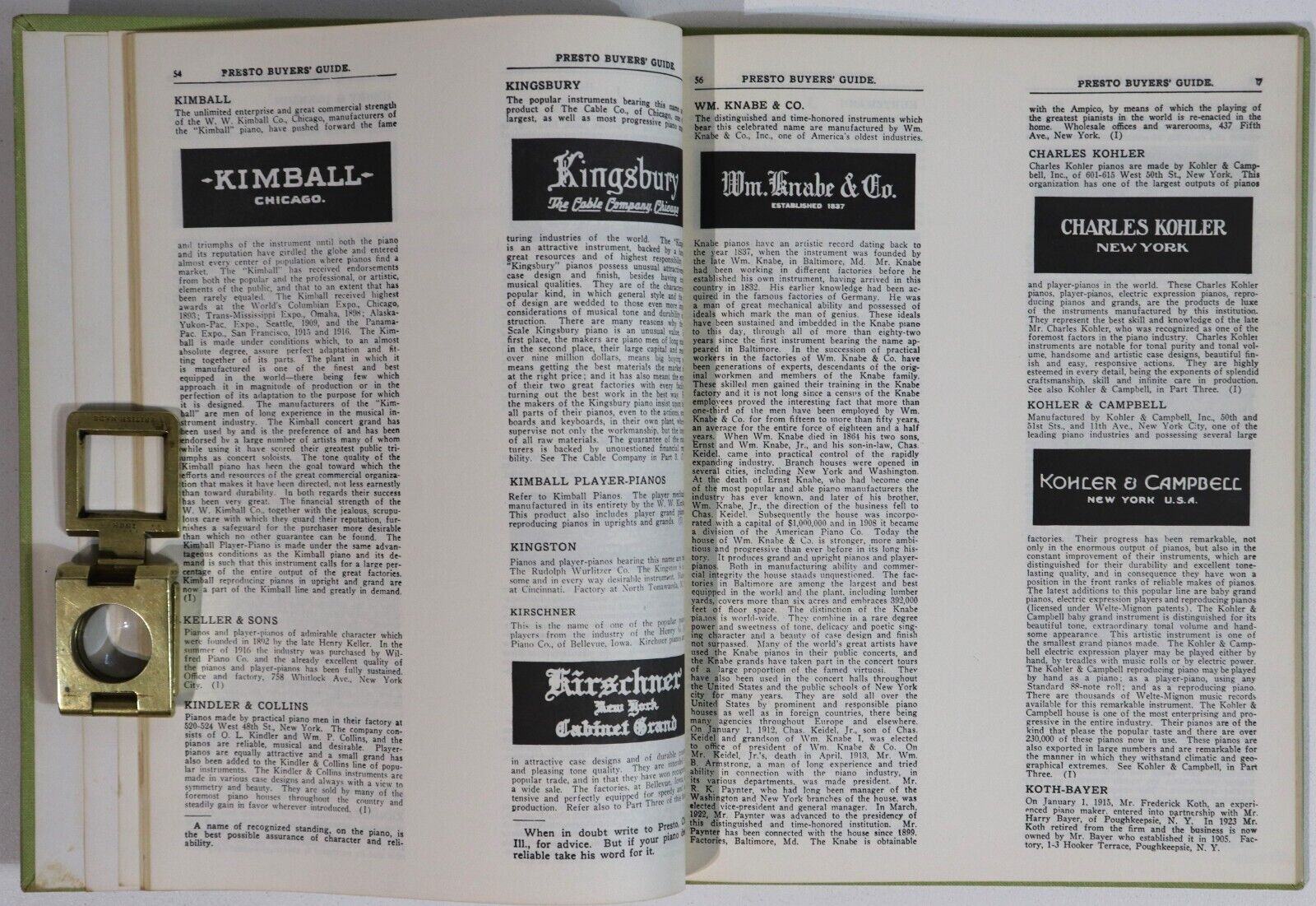 1926 Presto Buyers Guide - Reproducing Piano Antique Music Reference Book