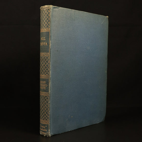 1933 All Trivia Afterthoughts by Logan Pearsall Smith Antique Literature Book