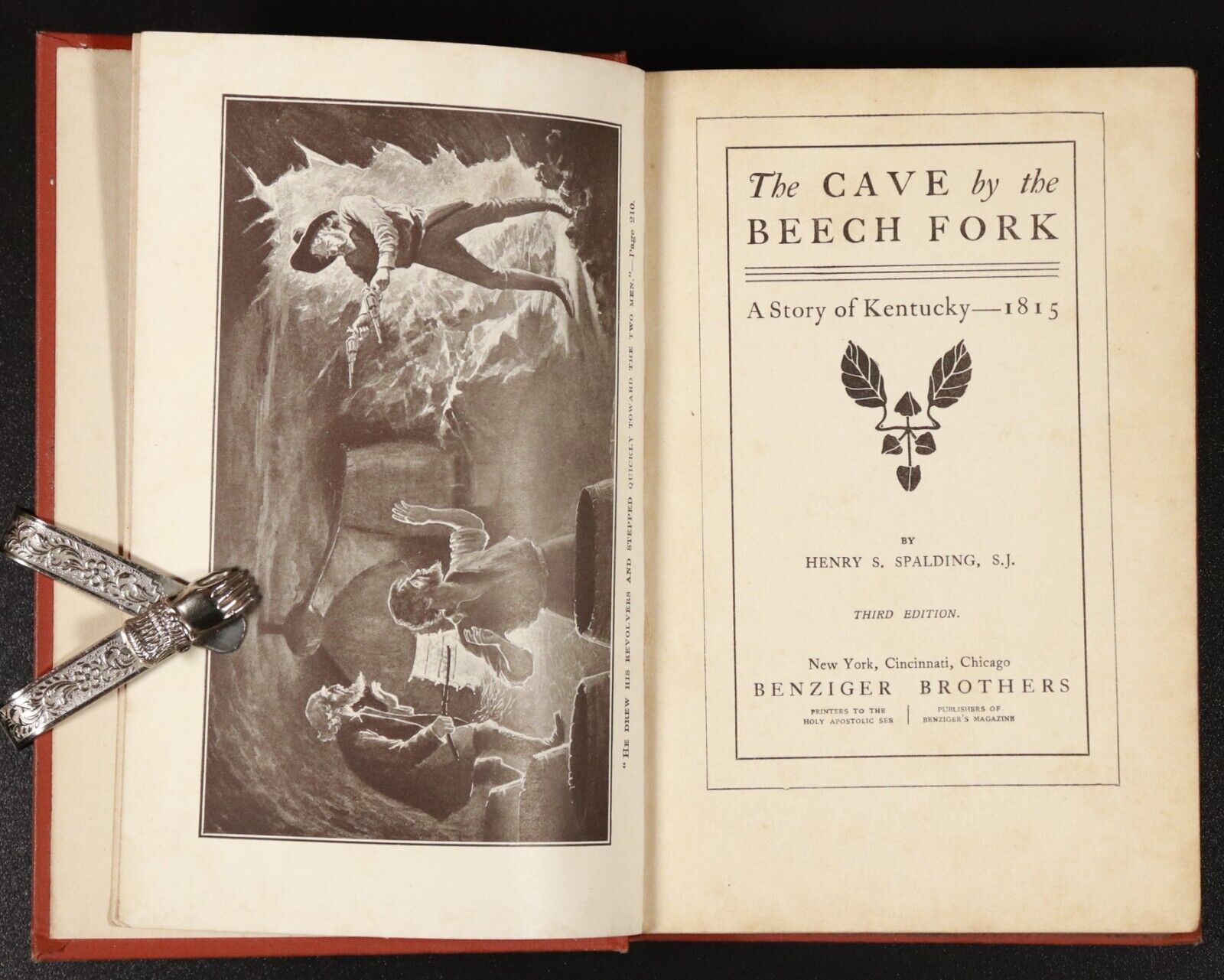 c1908 The Cave By The Beech Fork by HS Spalding Antique Adventure Fiction Book - 0