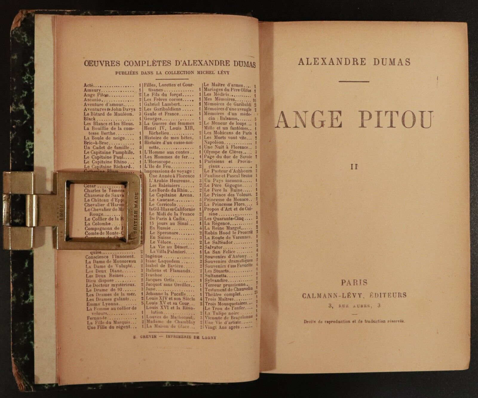 c1880 2vol Ange Pitou by Alexandre Dumas Antiquarian French Fiction Books