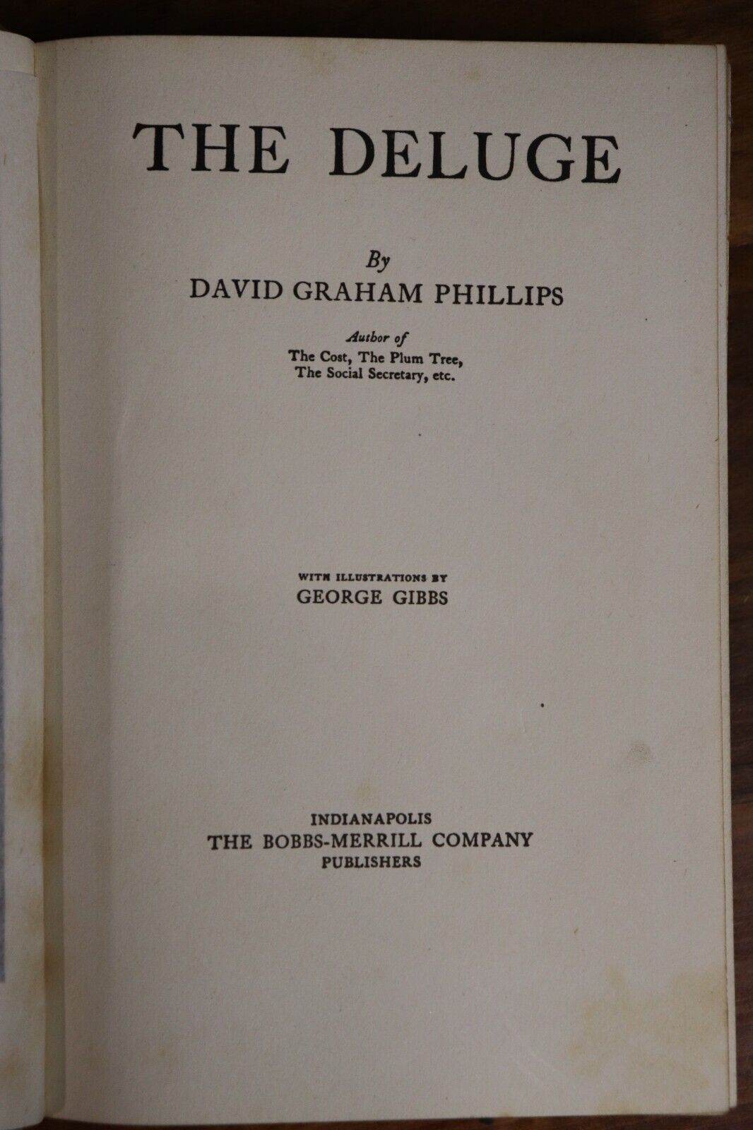 1905 The Deluge by David Graham Phillips Antique American Fiction Book