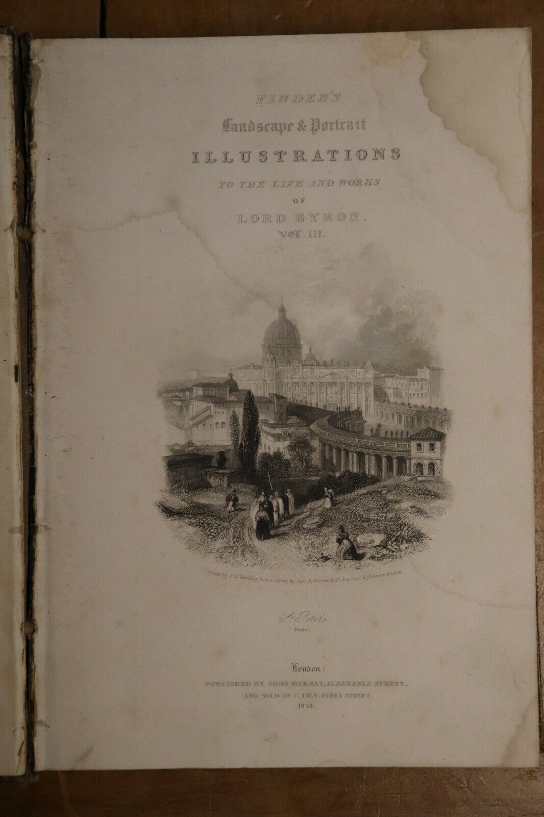 c1833 Finden's Illustrations Life & Work Of Lord Byron Antique History Books