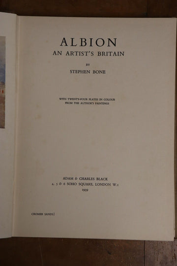 1939 Albion: An Artists Britain by Stephen Bone Antique British History Book - 0
