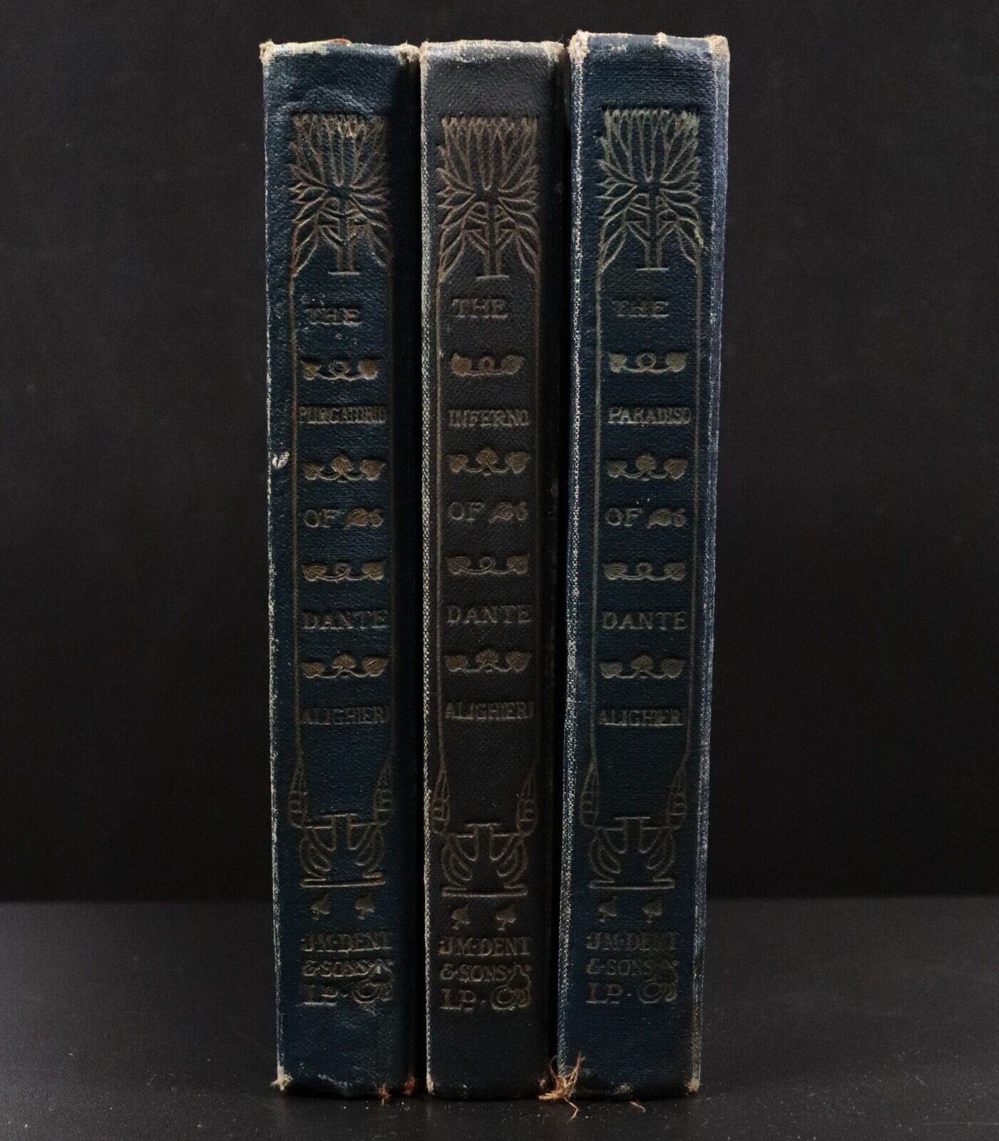 1921 3vol The Divine Comedy Of Dante Alighieri Antique Literature Book Set