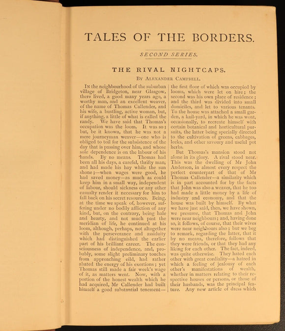 c1885 Wilson's Tales Of The Borders Antique Scottish History Literature Book
