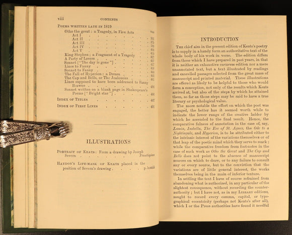 The Poetical Works Of John Keats 1931 Antique British Poetry Book Leather Bind