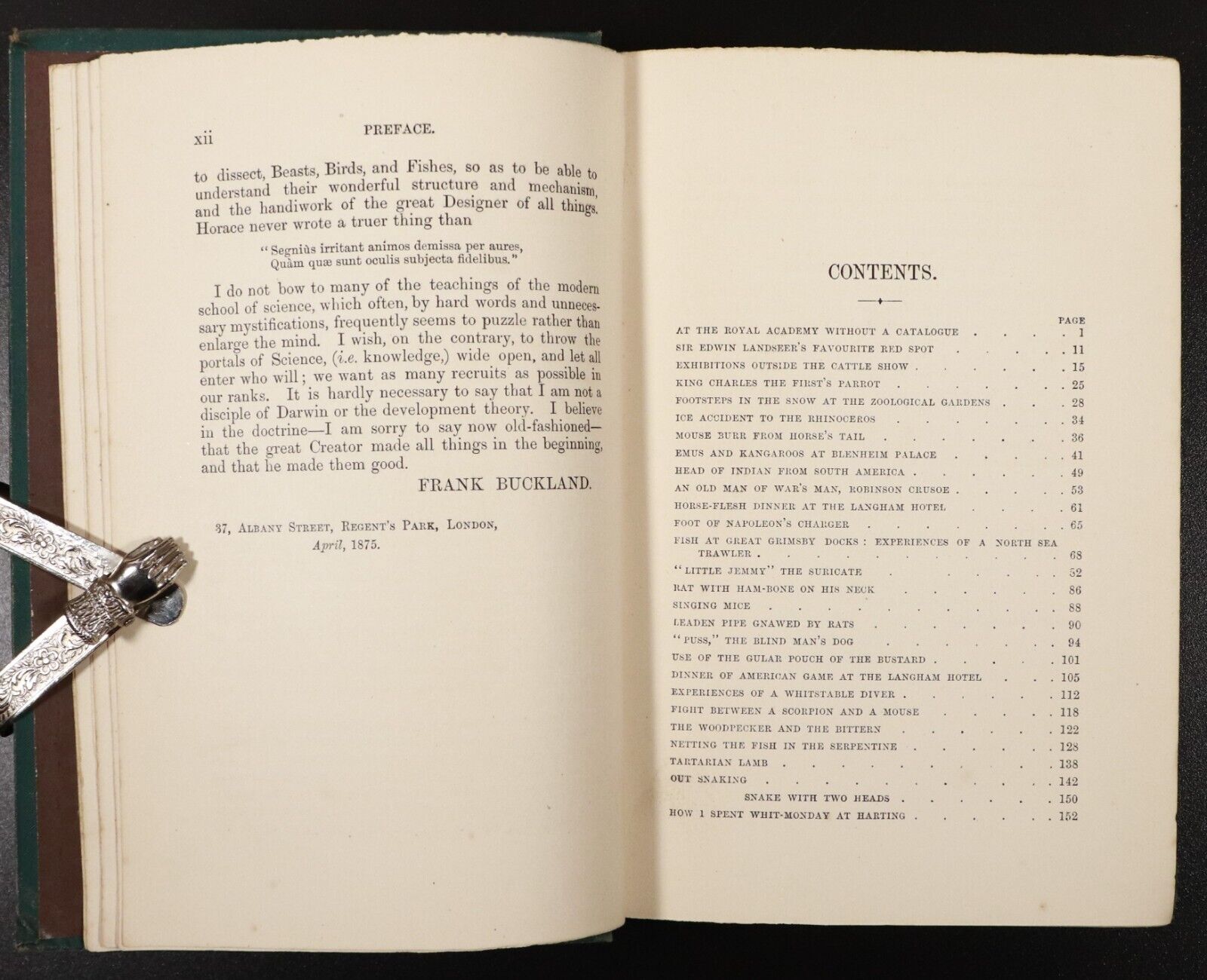 1883 Log-Book Of A Fisherman & Zoologist F Buckland Antique Natural History Book