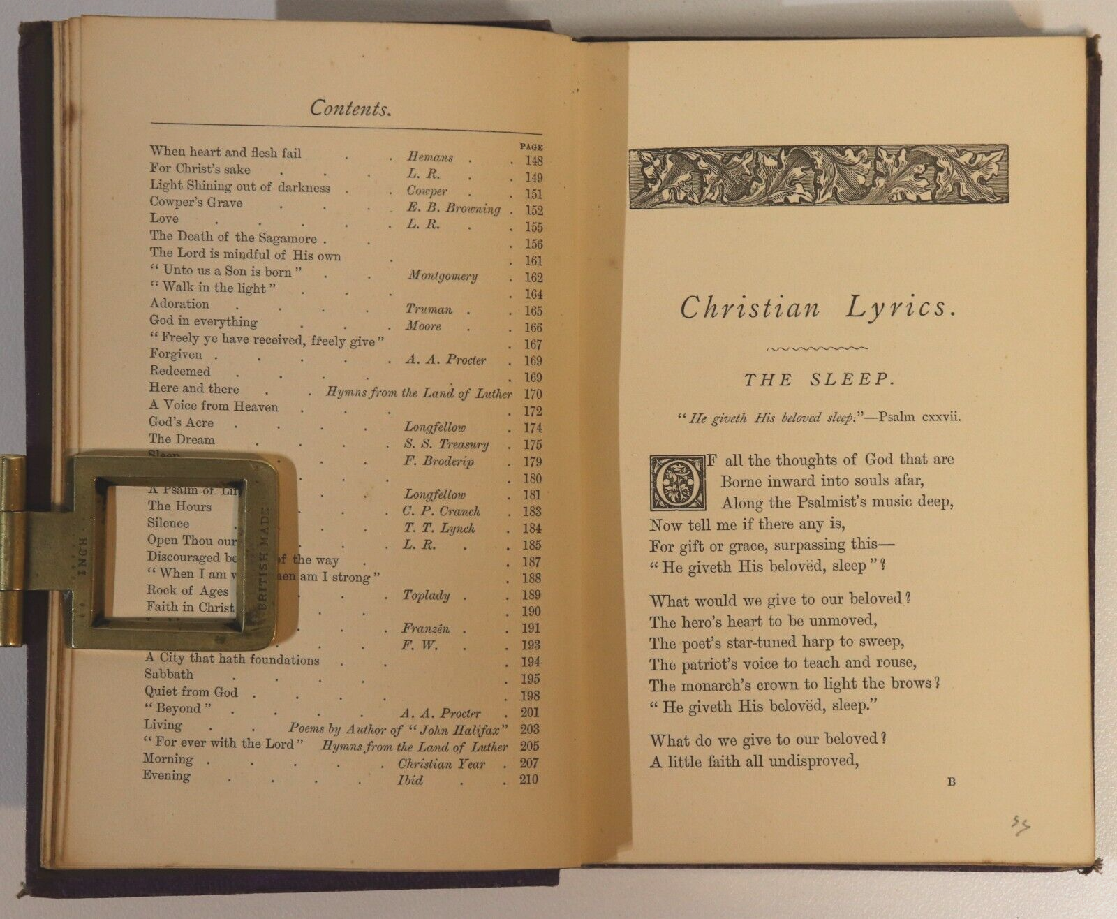 c1895 Christian Lyrics From Modern Authors Antique British Theology Book