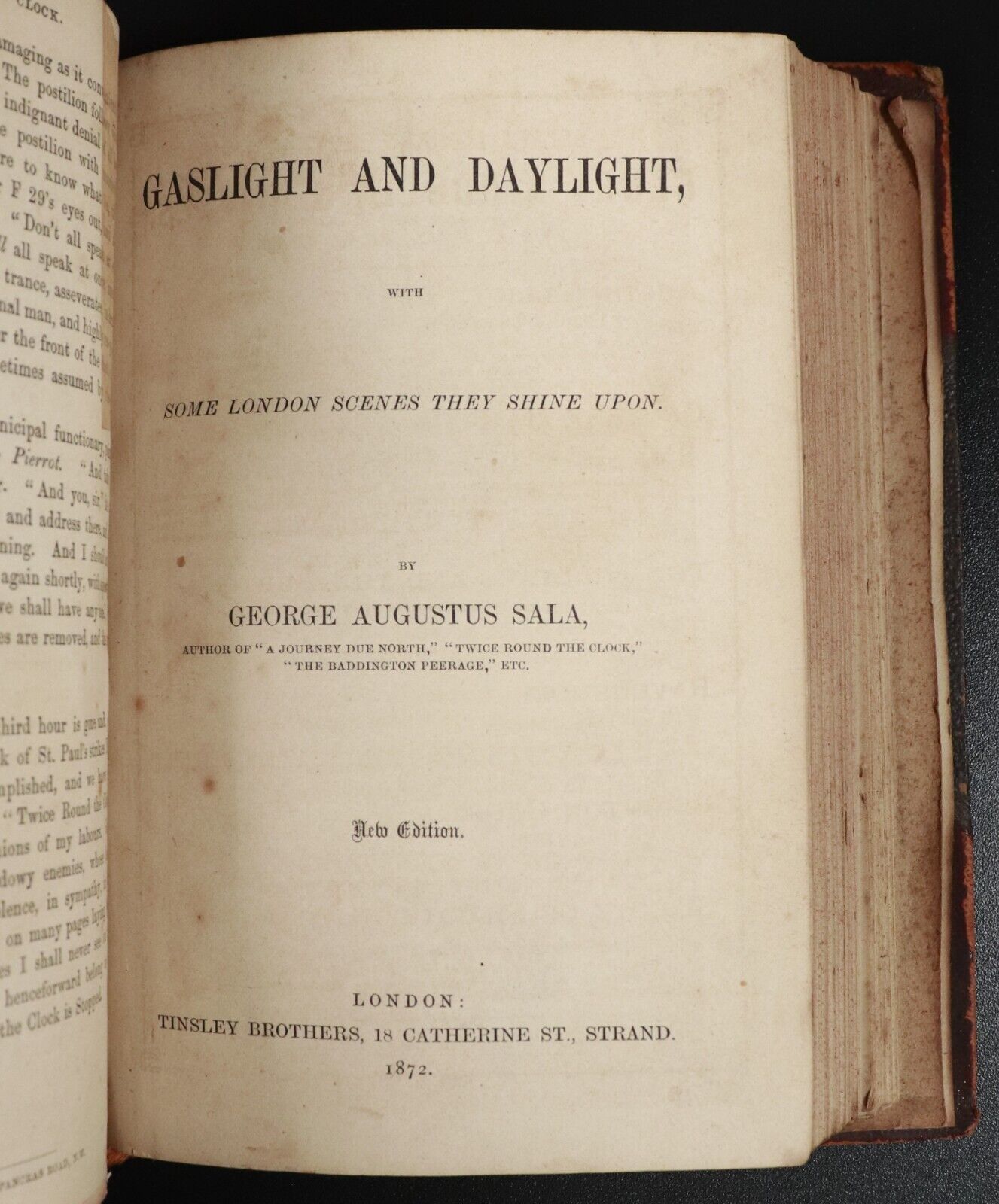 c1872 Twice Round The Clock George Augustus Sala Antique History Books Scarce