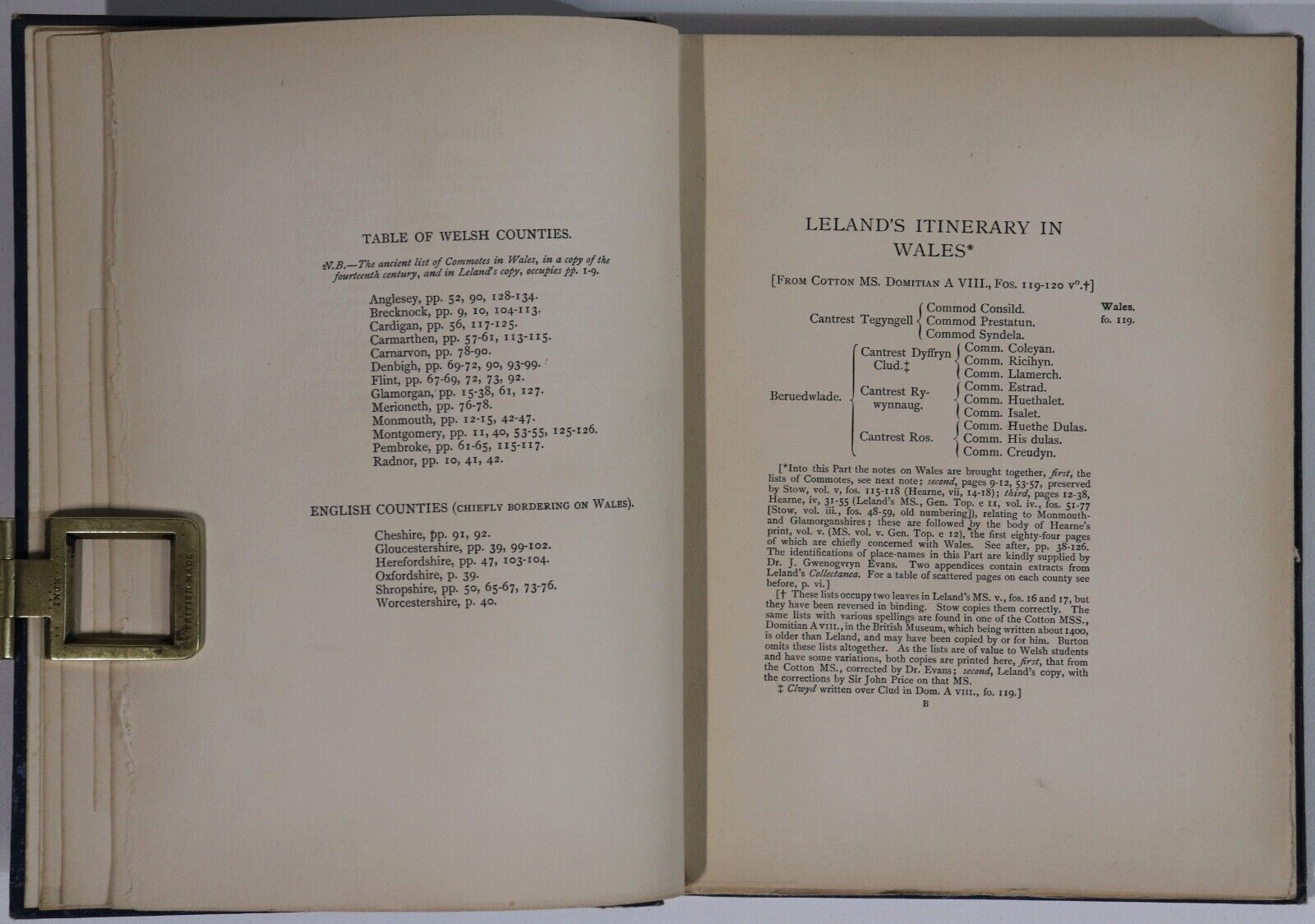 1906 The Itinerary In Wales Of John Leland Antique British Welsh History Book