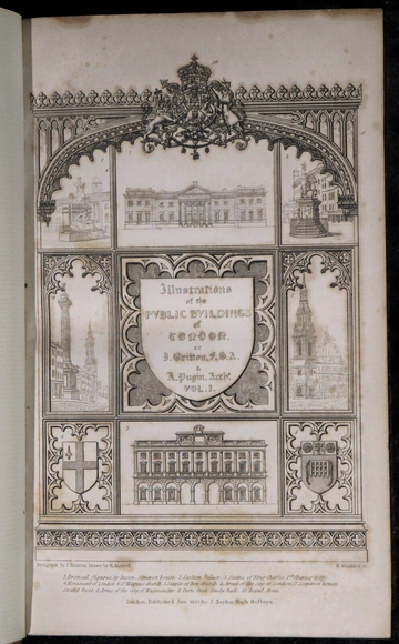 1825 2vol Public Buildings Of London Illustrated Antiquarian Architecture Books - 0