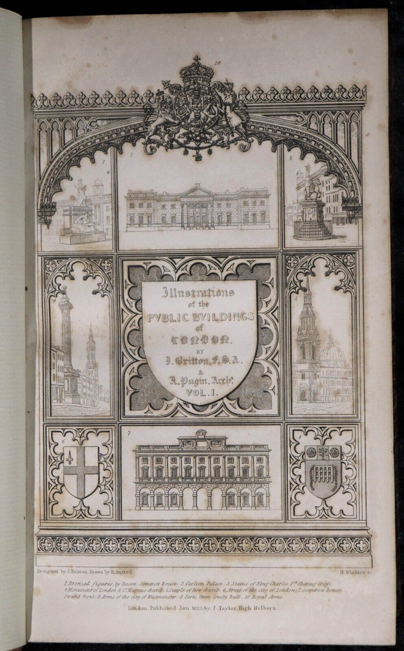 1825 2vol Public Buildings Of London Illustrated Antiquarian Architecture Books