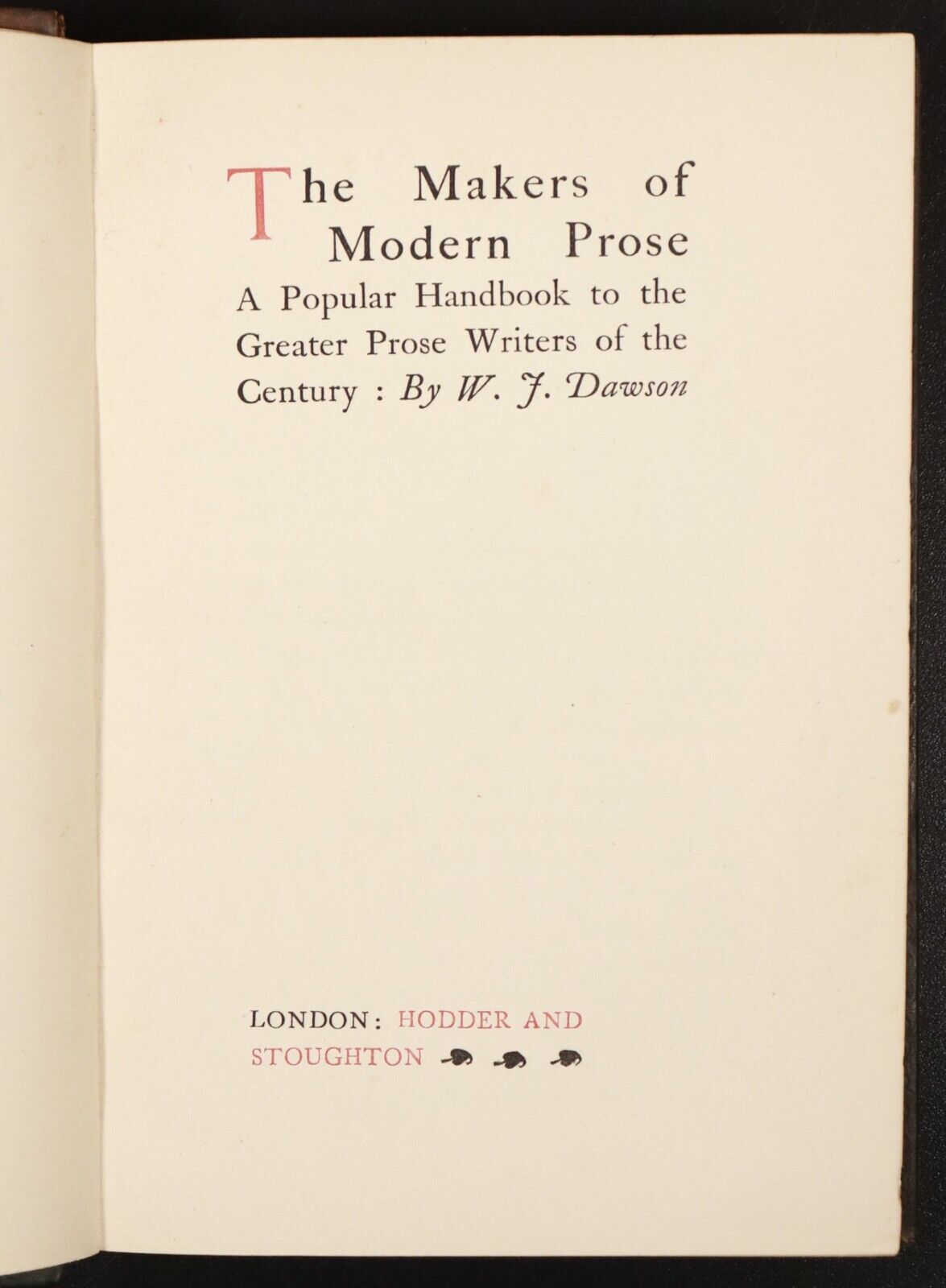 1899 The Makers Of Modern Prose Antique Literature Book Prize Binding Marbled