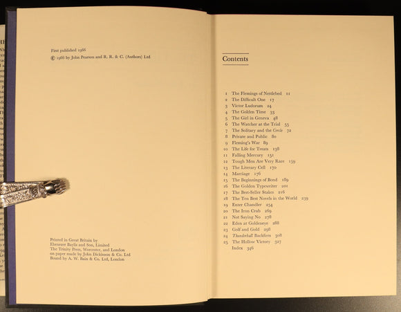 The Life Of Ian Fleming James Bond by John Pearson Biography Book 1961 1st Ed