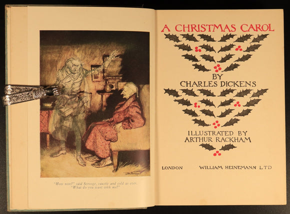 1933 A Christmas Carol: Charles Dickens Antique Fiction Book Arthur Rackham