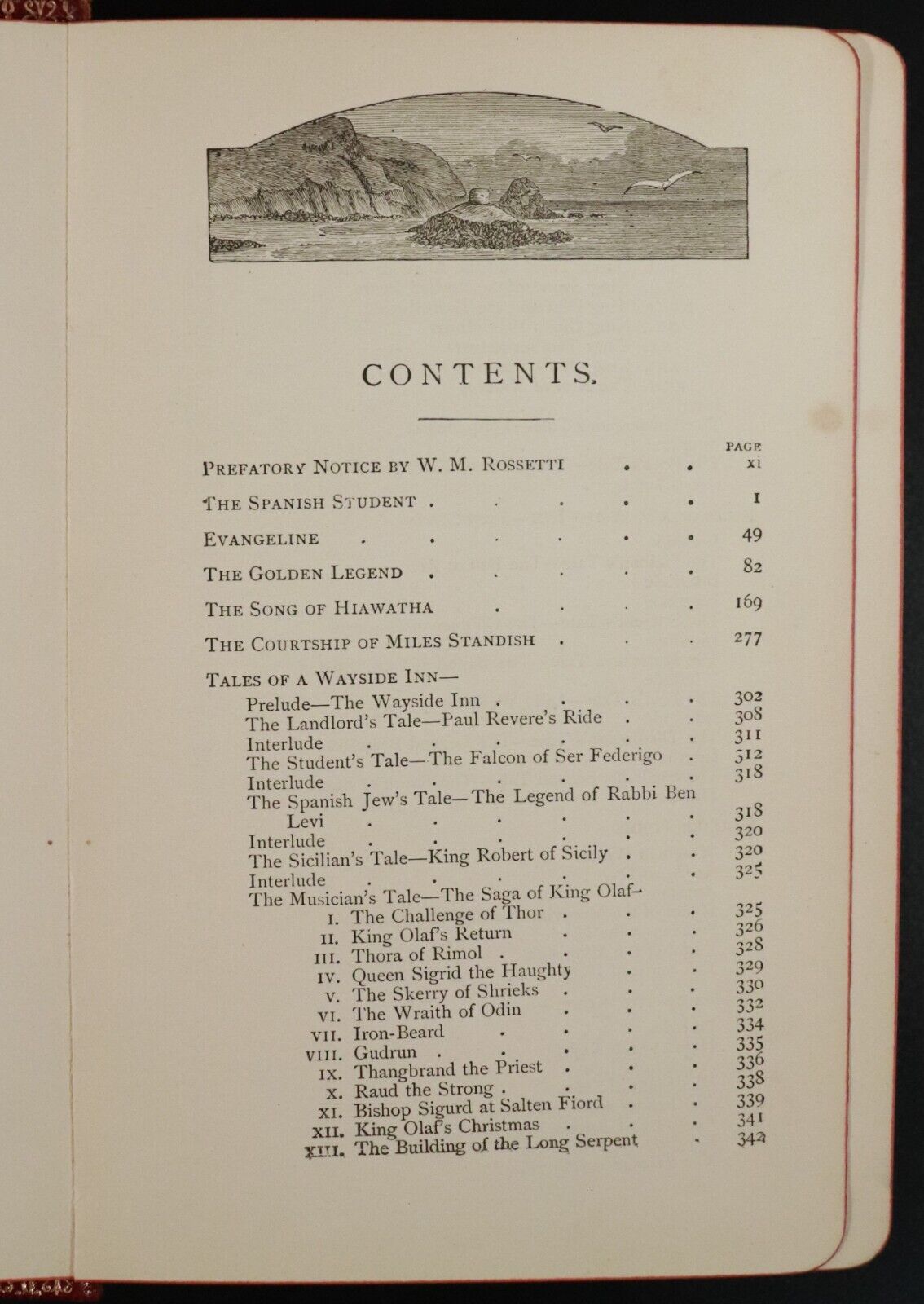 c1900 The Poetical Works Of Henry Longfellow Edited Rosetti Antique Poetry Book