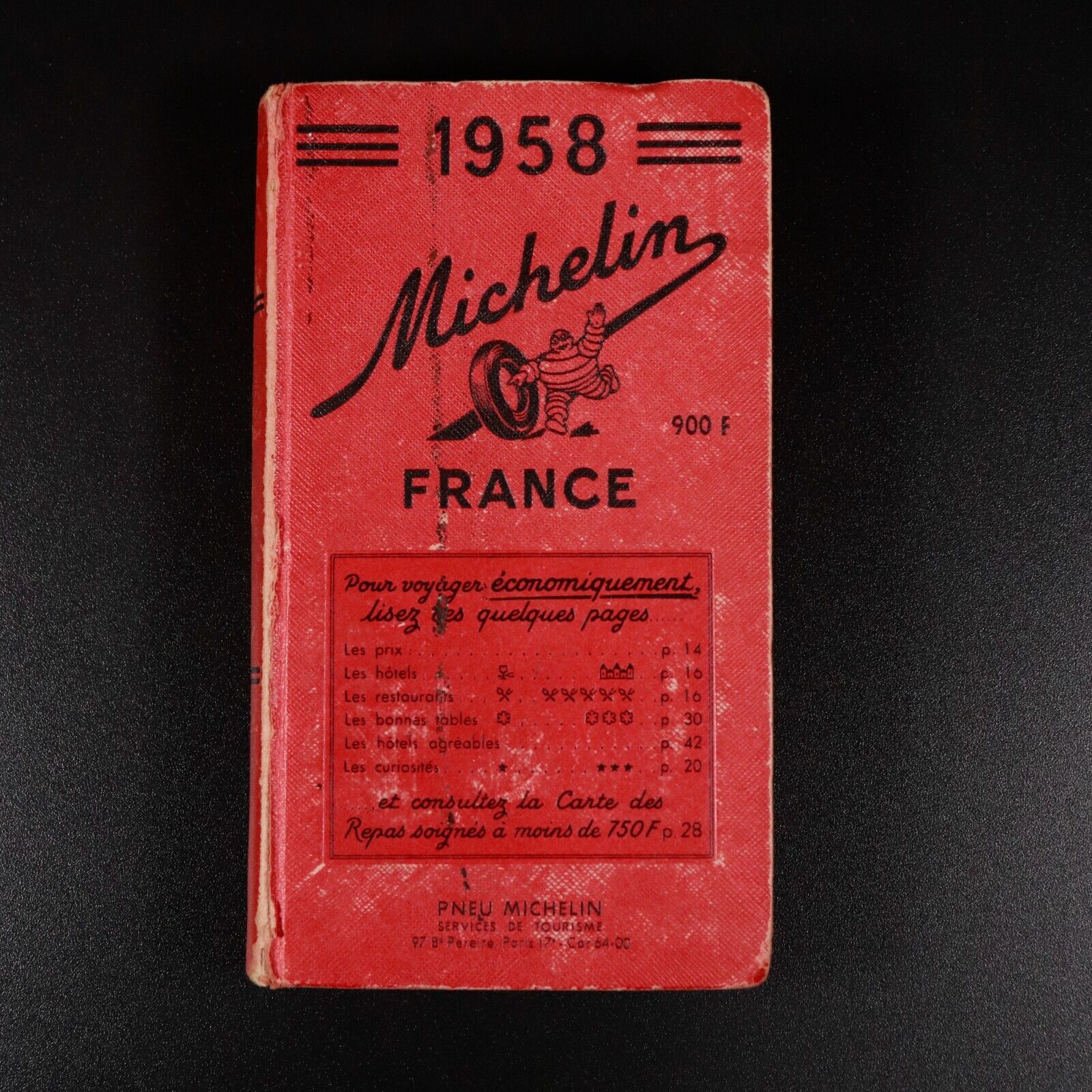 1958 Michelin Guide To France For 1958 Antique Michelin Travel Guide Book w/Maps