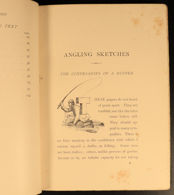 1891 Angling Sketches by Andrew Lang + Burn-Murdoch Antique Anglers Art Book