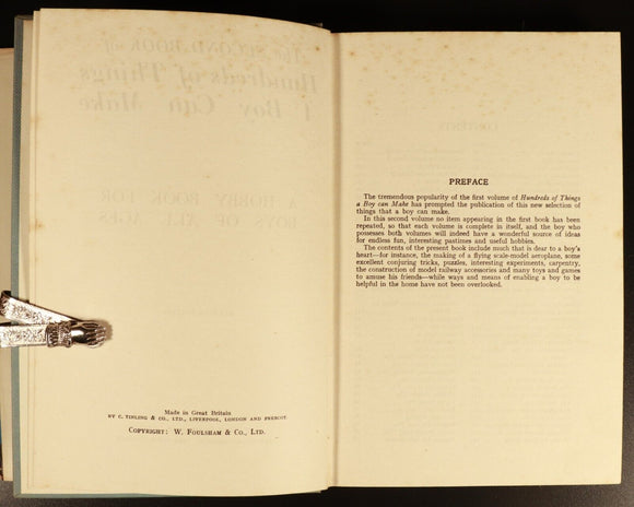 c1950 Hundreds Of Things A Boy Can Make British Childrens Hobby Book